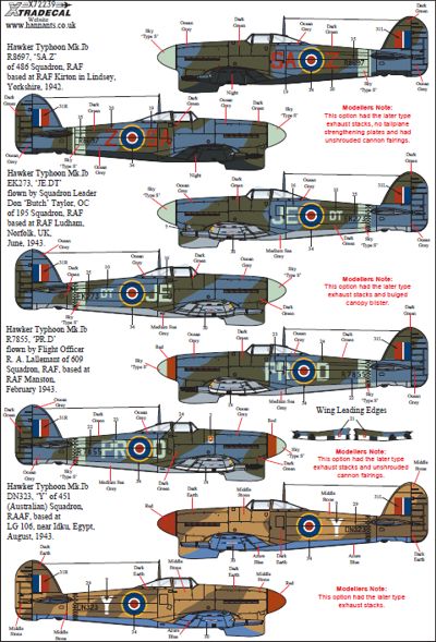 Xtradecal X72239 1:72 Hawker Typhoon Mk.Ib Car Door