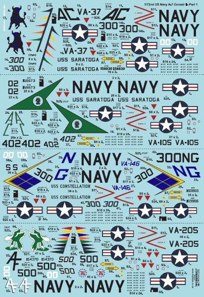 Xtradecal X72240 1:72 Colourful USN LTV A-7B/E Corsair II Part 1
