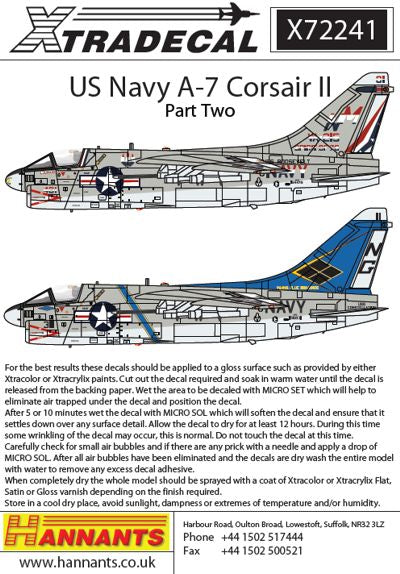 Xtradecal X72241 1:72 Colourful USN LTV A-7B/E Corsair II Part 2
