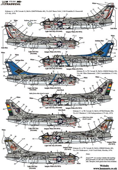 Xtradecal X72241 1:72 Colourful USN LTV A-7B/E Corsair II Part 2