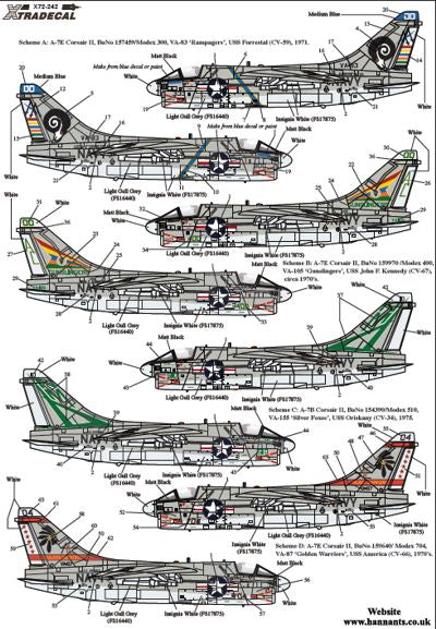 Xtradecal X72242 1:72 Colourful USN LTV A-7B/E Corsair Part 3