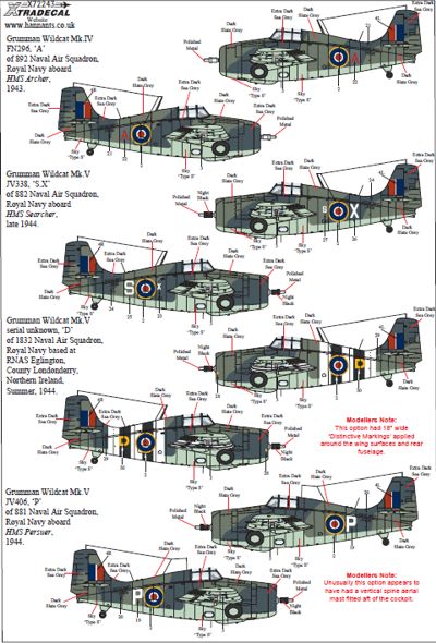 Xtradecal X72243 1:72 Yanks with Roundels Pt 6 Grumman Mk.IV/Mk.V Wildcats