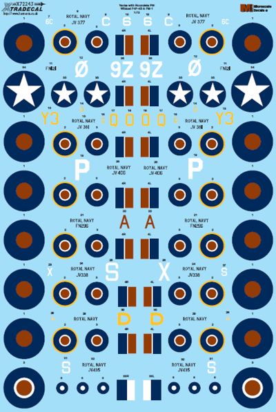 Xtradecal X72243 1:72 Yanks with Roundels Pt 6 Grumman Mk.IV/Mk.V Wildcats