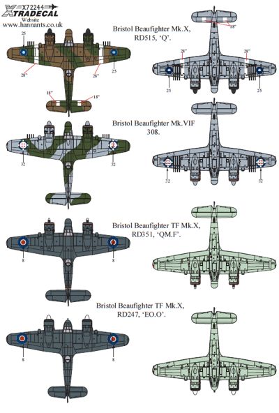 Xtradecal X72244 1:72 Bristol Beaufighter Mk.VI/TF.Mk.X Thimble Nose