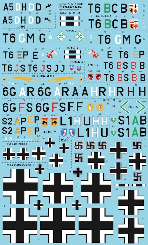 Xtradecal X72249 1:72 Junkers Ju-87B-1 'Stuka'