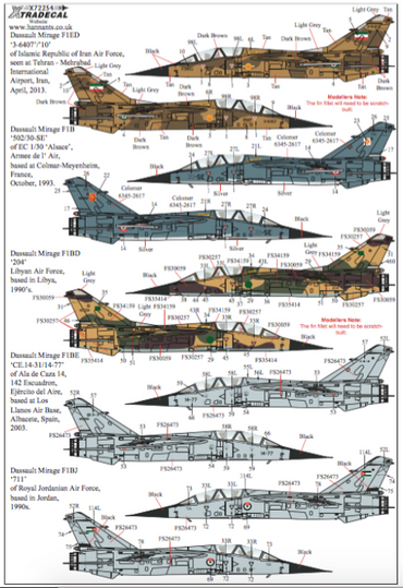 Xtradecal X72254 1:72 Dassault_Mirage F.1B Part 2 Two seaters