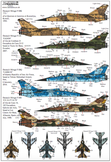 Xtradecal X72254 1:72 Dassault_Mirage F.1B Part 2 Two seaters