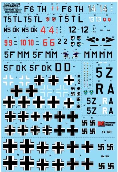 Xtradecal X72257 1:72 Luftwaffe Reconnaissance Fighters