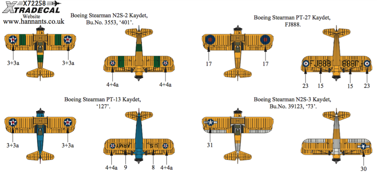 Xtradecal X72258 1:72 Boeing Stearman Kaydet