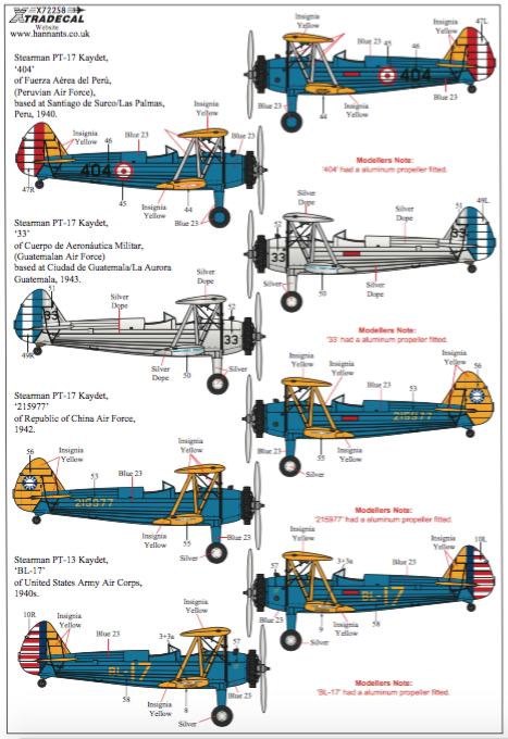 Xtradecal X72258 1:72 Boeing Stearman Kaydet