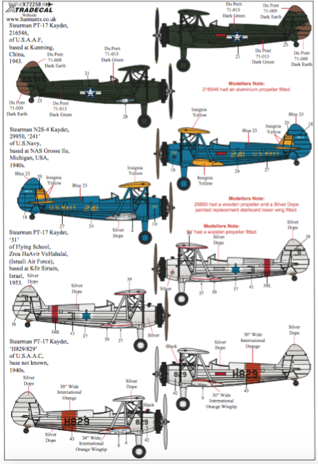 Xtradecal X72258 1:72 Boeing Stearman Kaydet