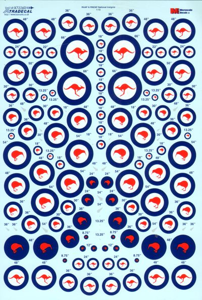 Xtradecal X72260 RAAF and RNZAF Air Force Roundels 1:72
