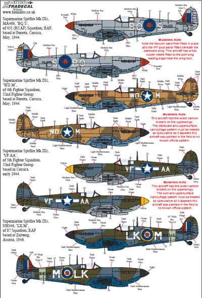 Xtradecal X72263 1:72 Supermarine Spitfire Mk.IXb/Mk.IXc/Mk.IXe