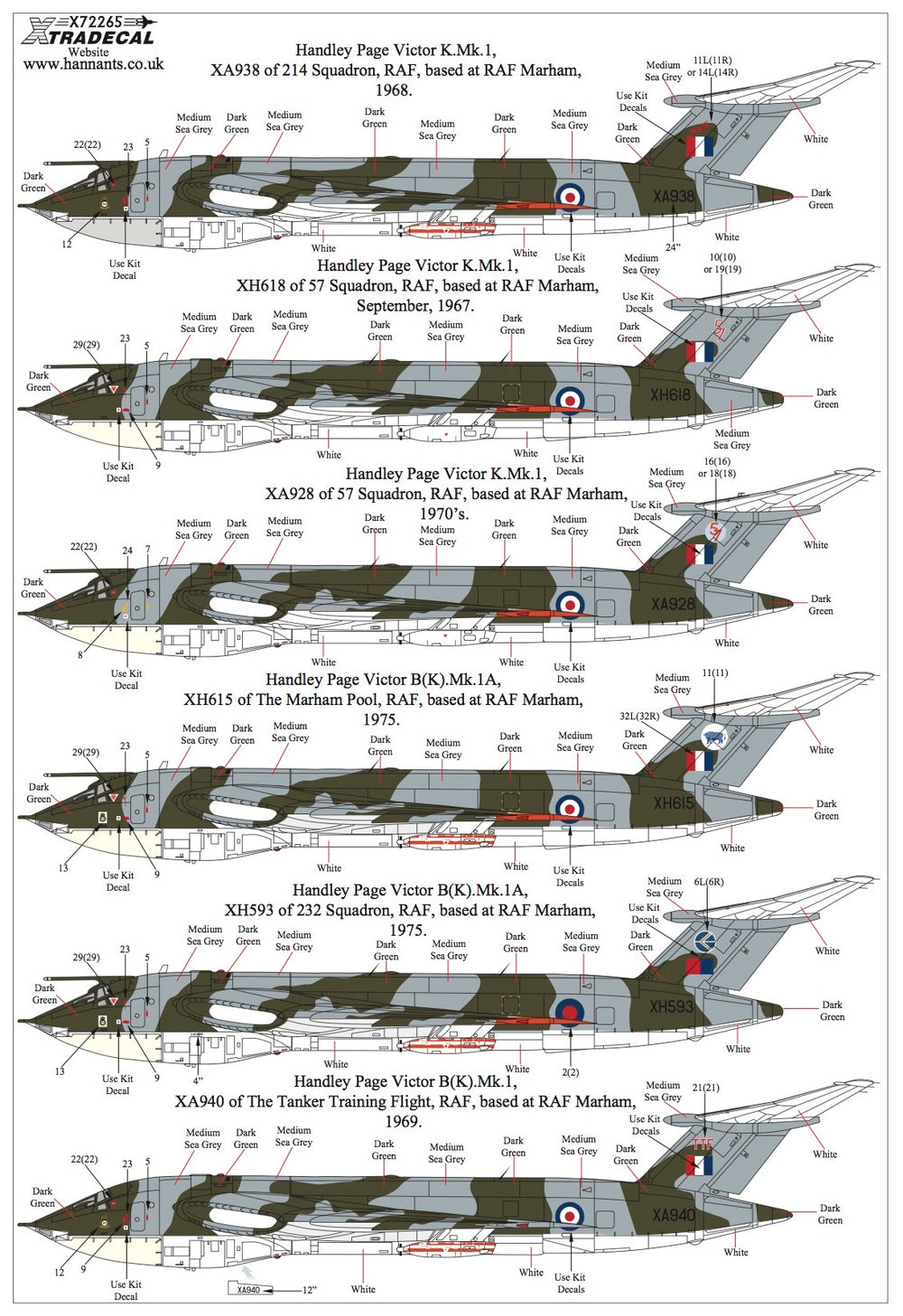 Xtradecal X72265 1:72 Handley-Page Victor Collection Mks.1 and 2