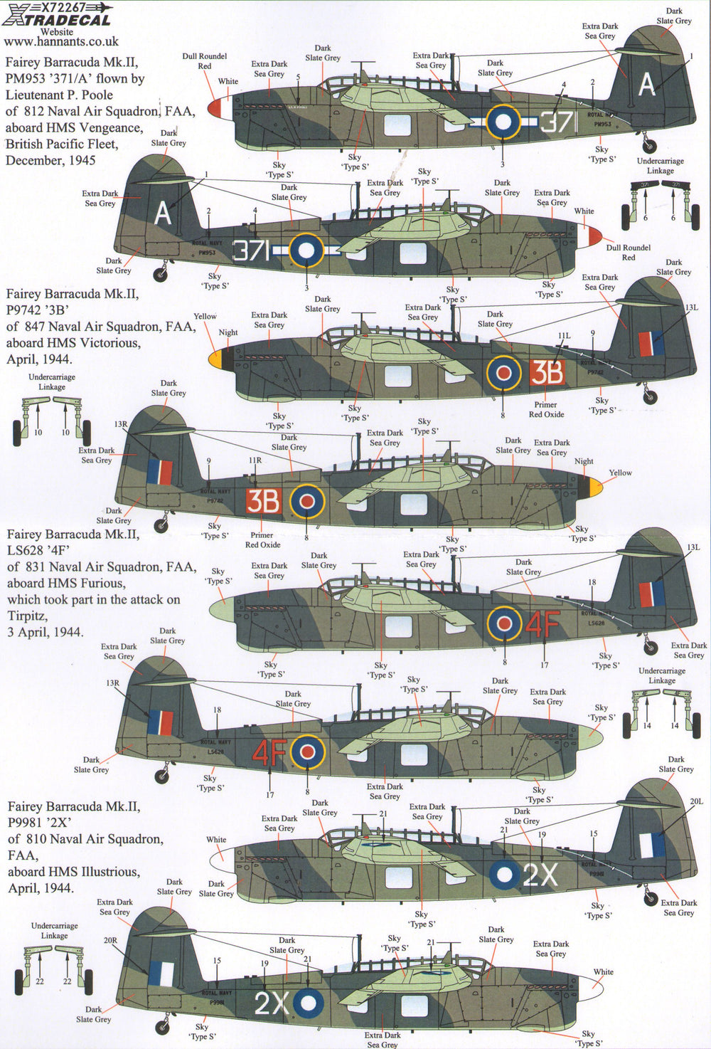 Xtradecal X72267 1:72 Fairey Barracuda Mks.I, Mk.II and Mk.III