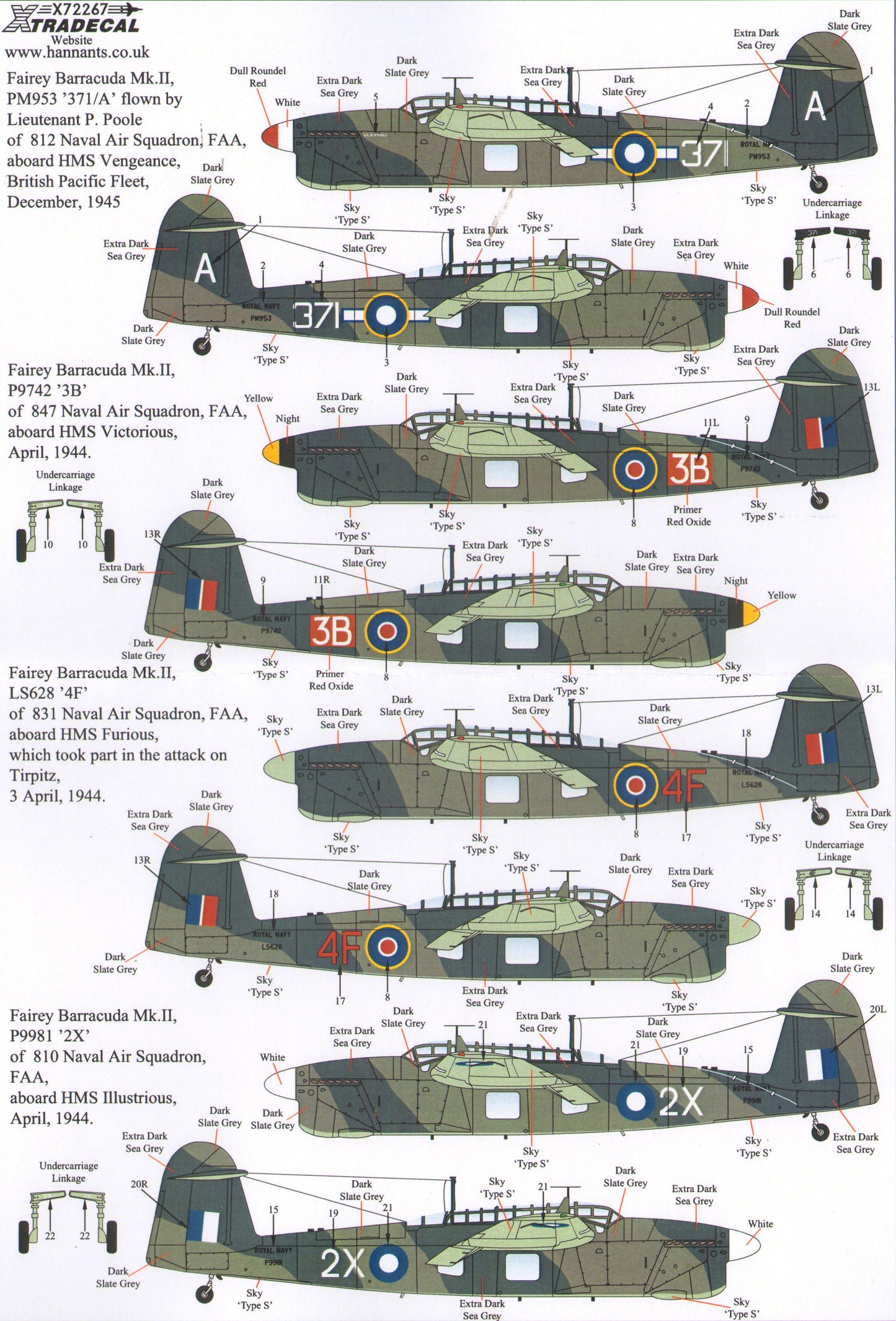 Xtradecal X72267 1:72 Fairey Barracuda Mks.I, Mk.II and Mk.III