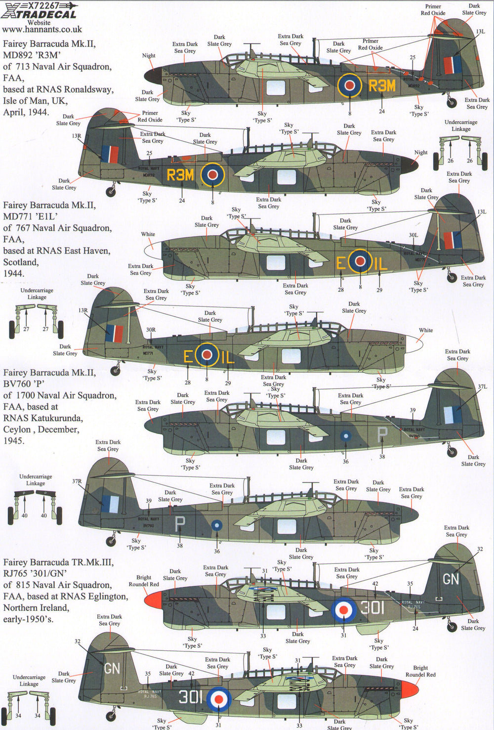Xtradecal X72267 1:72 Fairey Barracuda Mks.I, Mk.II and Mk.III