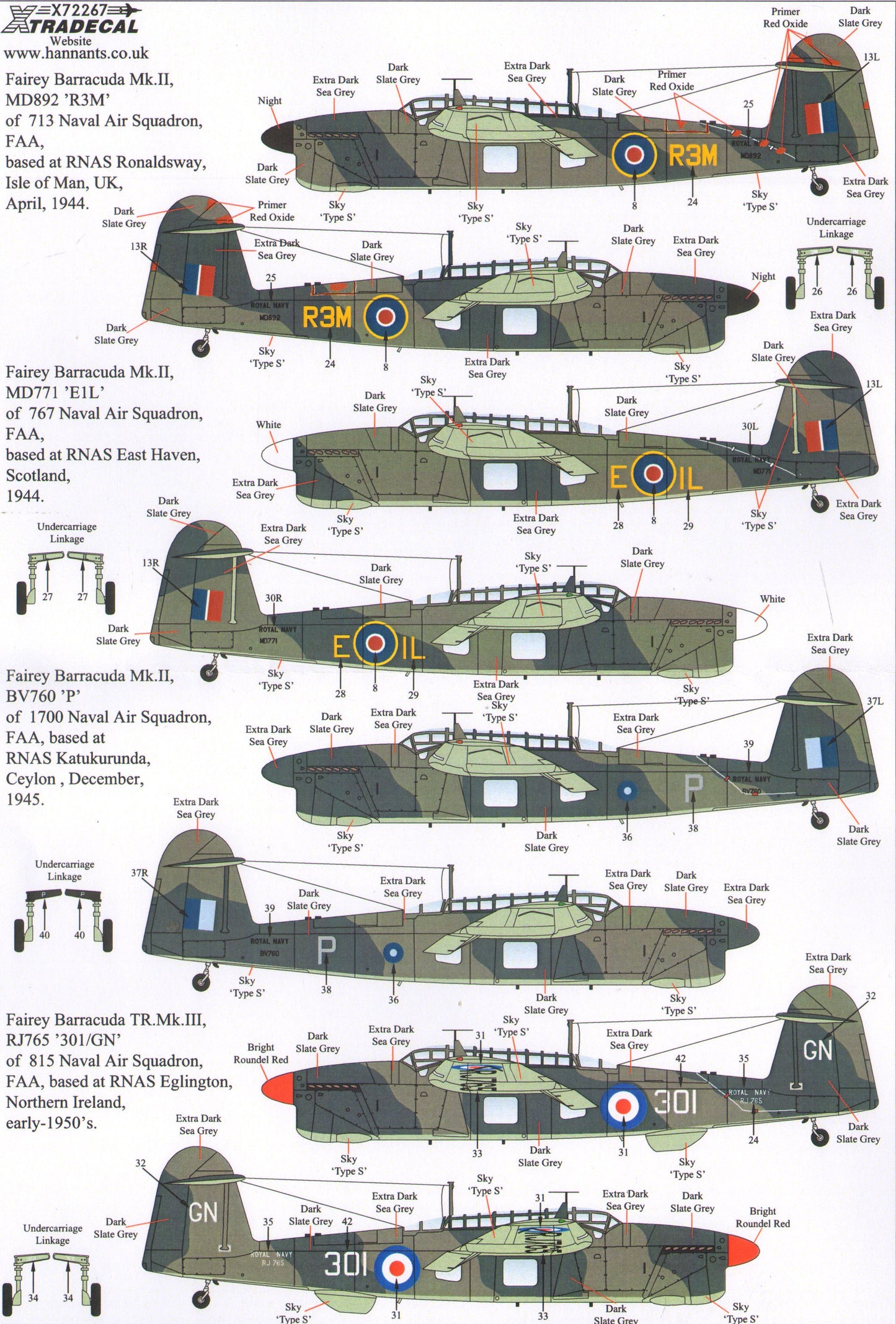 Xtradecal X72267 1:72 Fairey Barracuda Mks.I, Mk.II and Mk.III