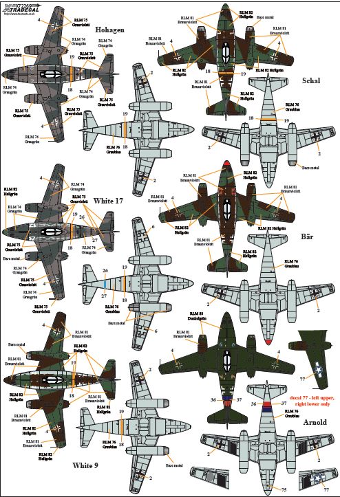 Xtradecal X72269 1:72 Messerschmitt Me-262A-1a / U3 / A2A / S-92
