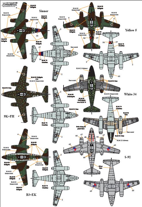 Xtradecal X72269 1:72 Messerschmitt Me-262A-1a / U3 / A2A / S-92
