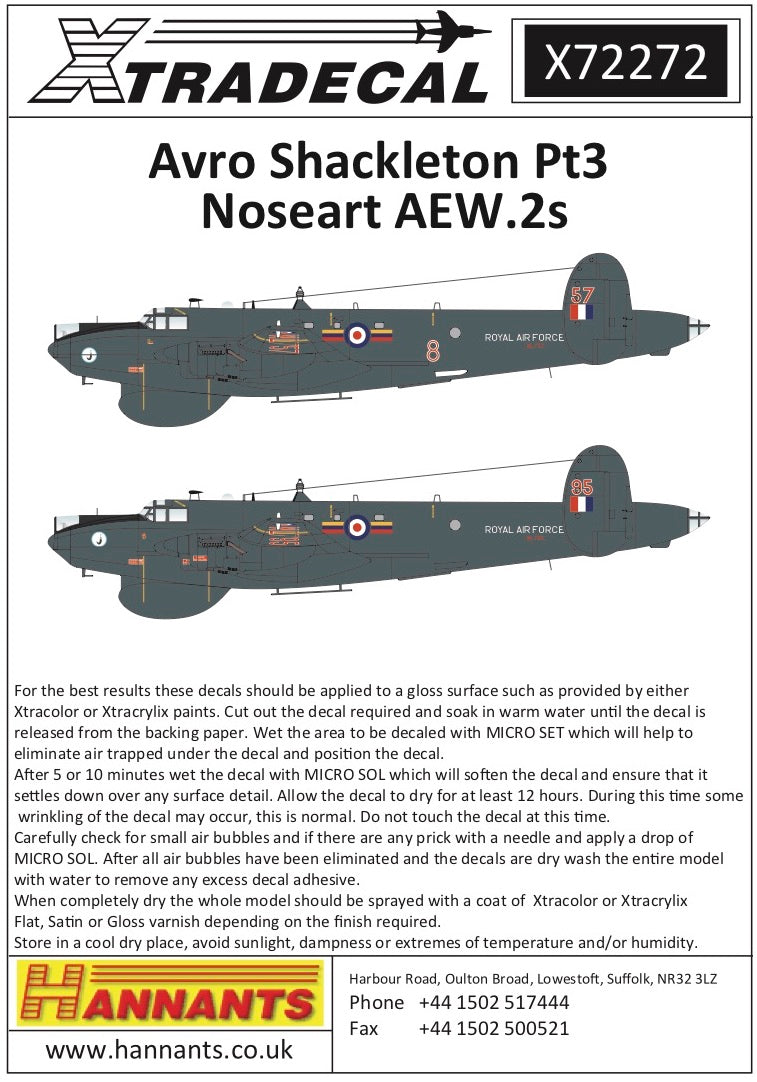 Xtradecal X72272 1:72 Avro Shackleton AEW.2