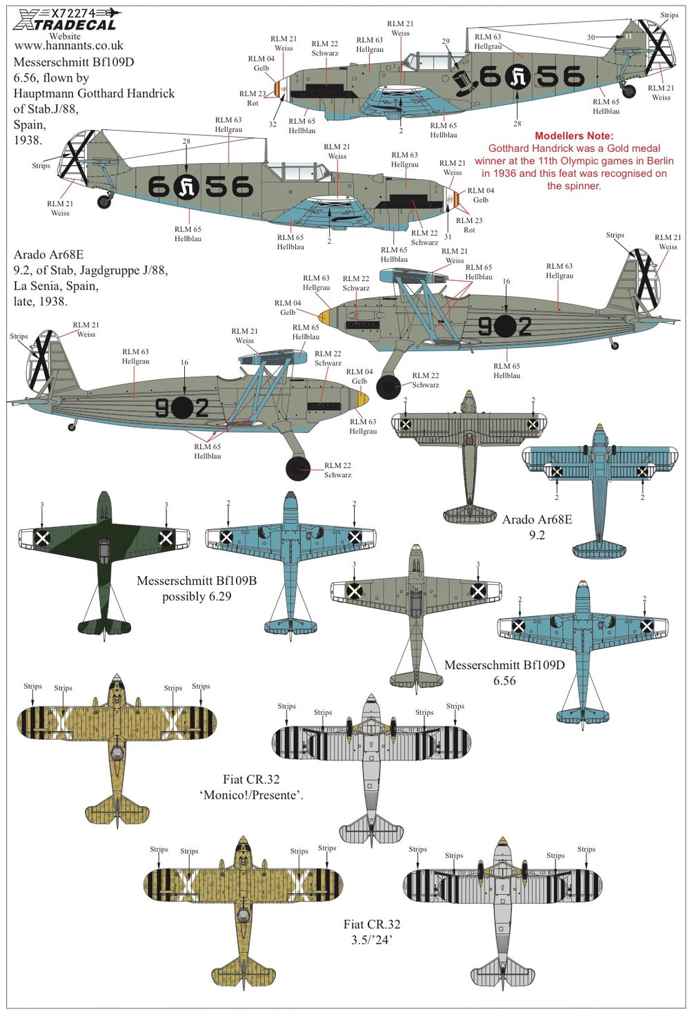Xtradecal X72274 1:72 Spanish Civil War Condor Legion Pt 1