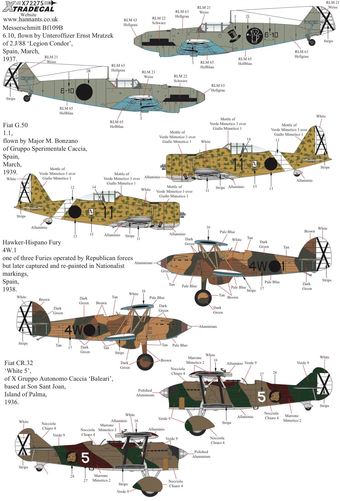 Xtradecal X72275 1:72 Spanish Civil War Condor Legion Pt 2