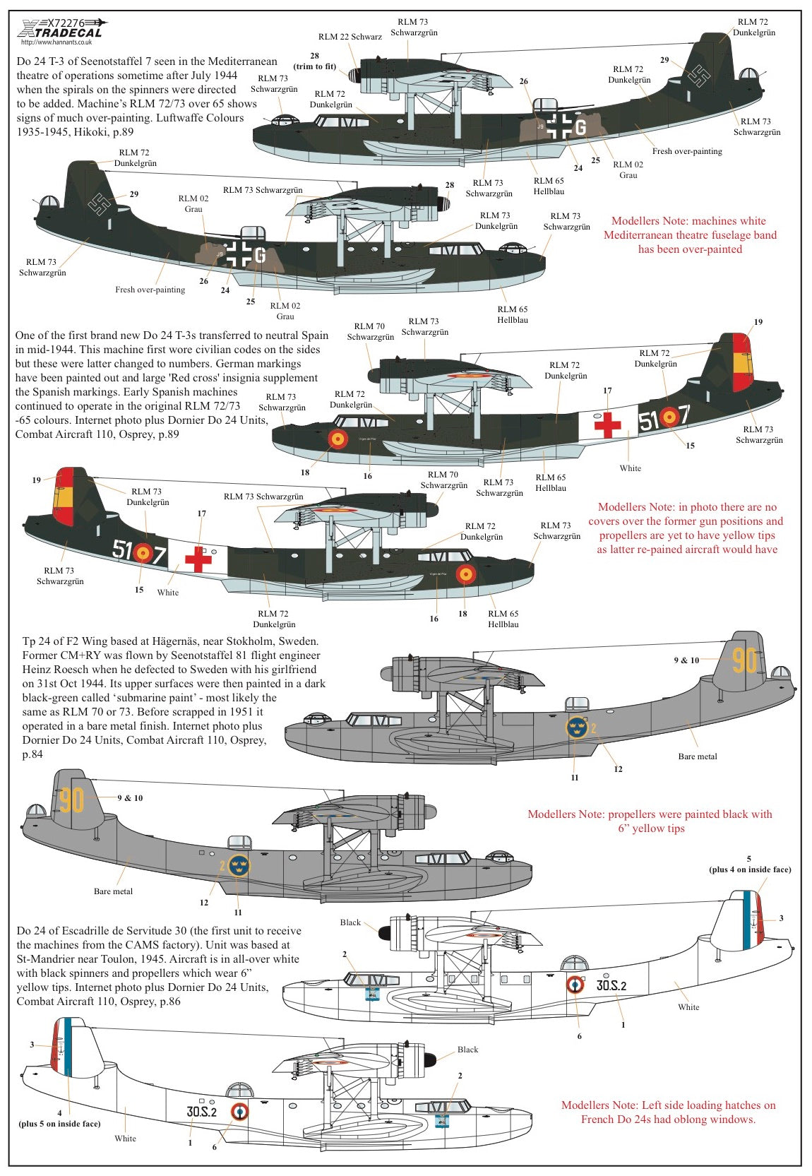 Xtradecal X72276 1:72 Dornier Do-24T