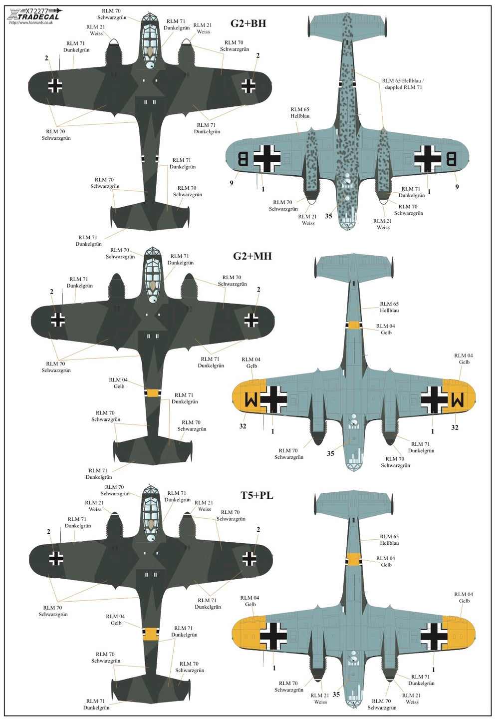 Xtradecal X72277 1:72 Dornier Do-215B-1/Do-215B-2/Do-215B-4/Do-215B-5