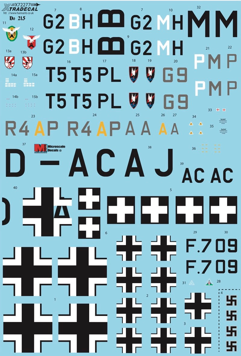 Xtradecal X72277 1:72 Dornier Do-215B-1/Do-215B-2/Do-215B-4/Do-215B-5