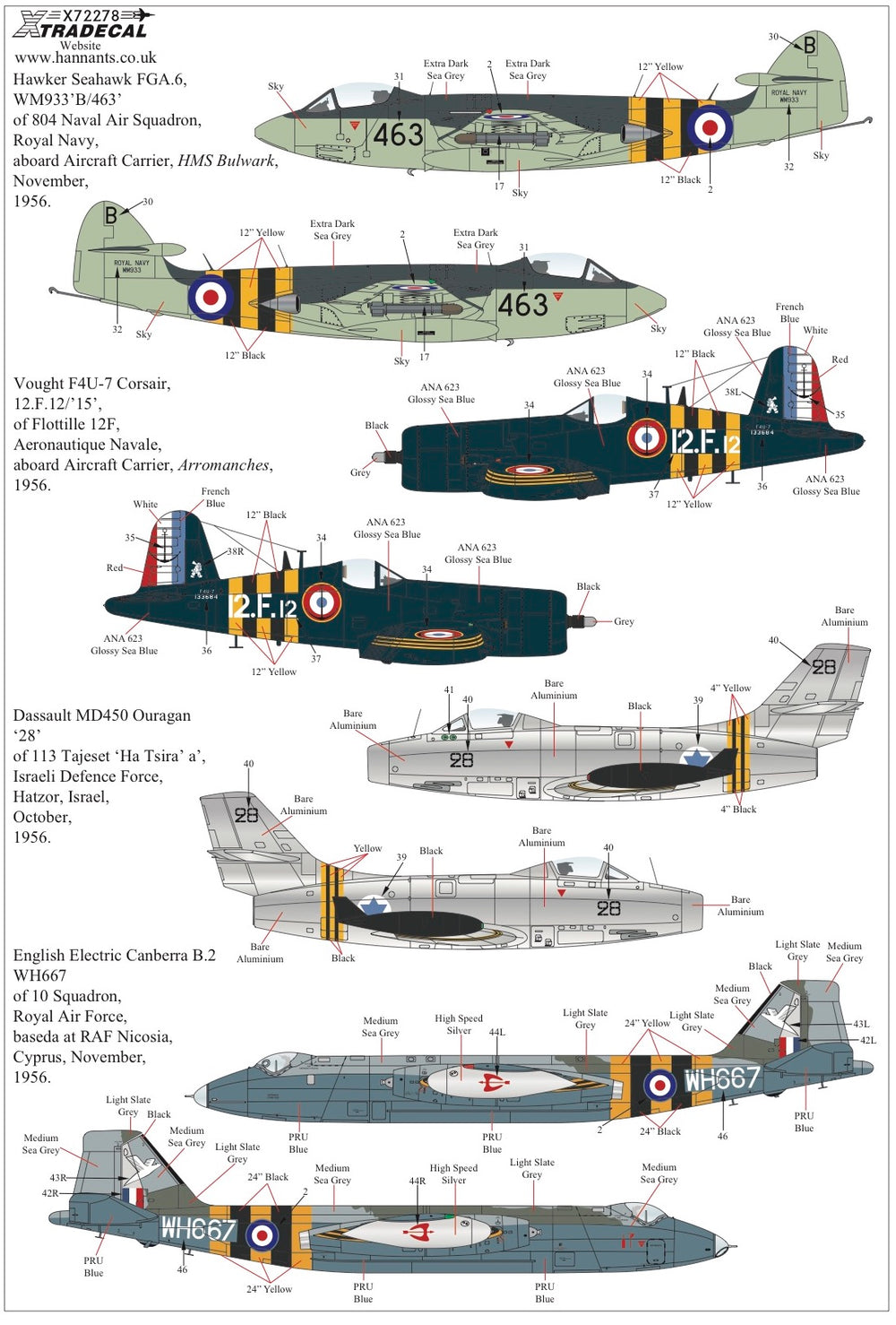 Xtradecal X72278 1:72 Suez Crisis 1956