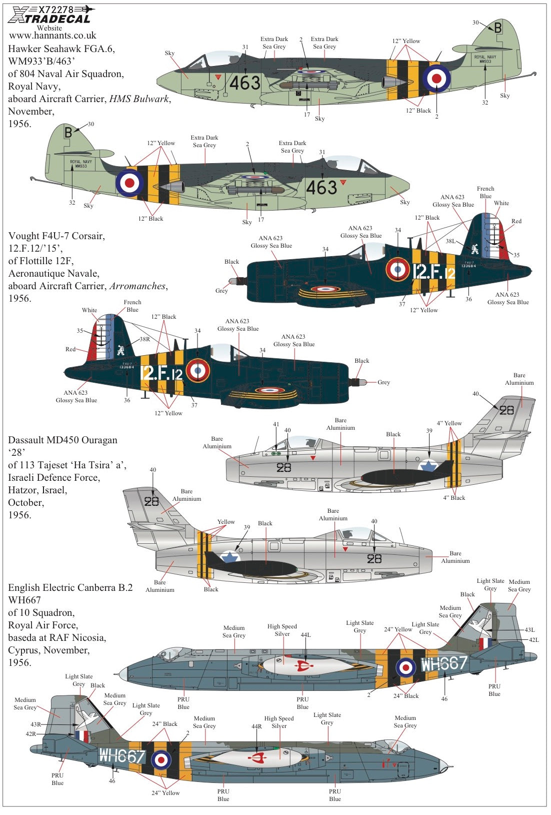 Xtradecal X72278 1:72 Suez Crisis 1956