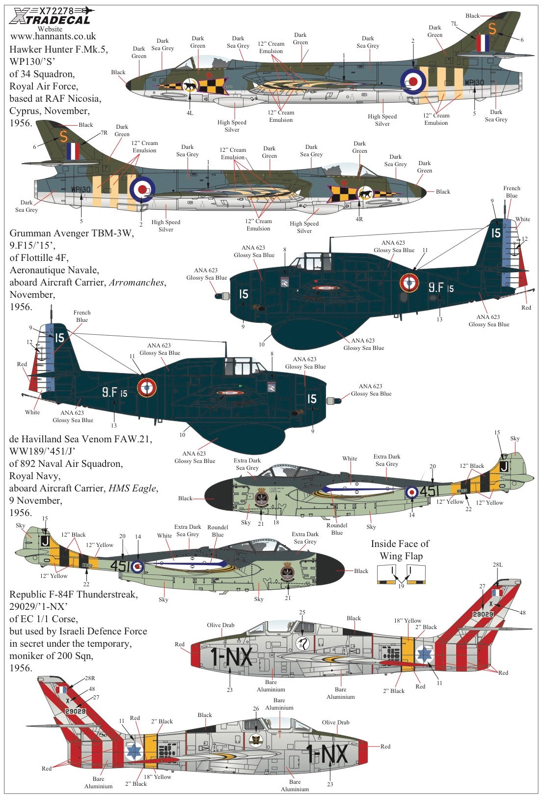 Xtradecal X72278 1:72 Suez Crisis 1956