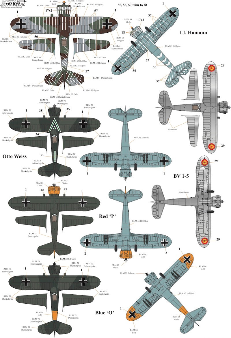 Xtradecal X72280 1:72 Henschel Hs-123A-1/Hs-123B-1