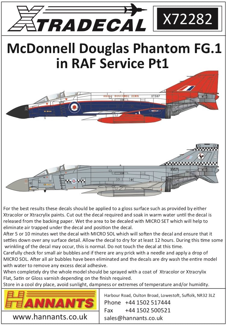 Xtradecal X72282 1:72 McDonnell-Douglas Phantom FG.1 in RAF service