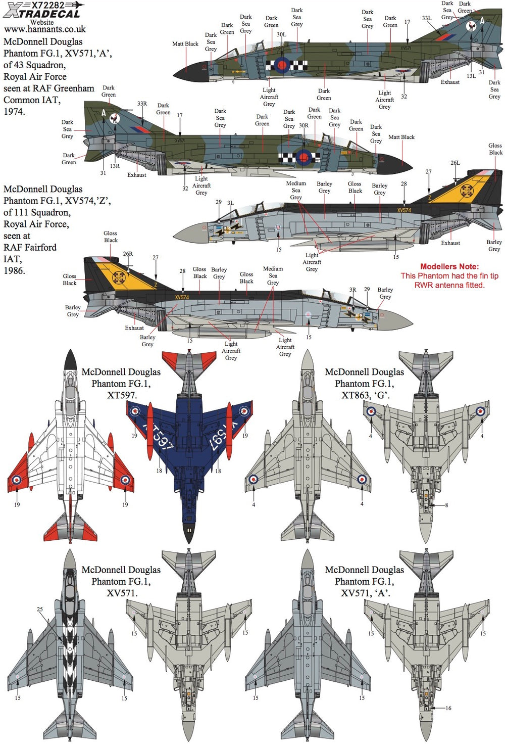Xtradecal X72282 1:72 McDonnell-Douglas Phantom FG.1 in RAF service