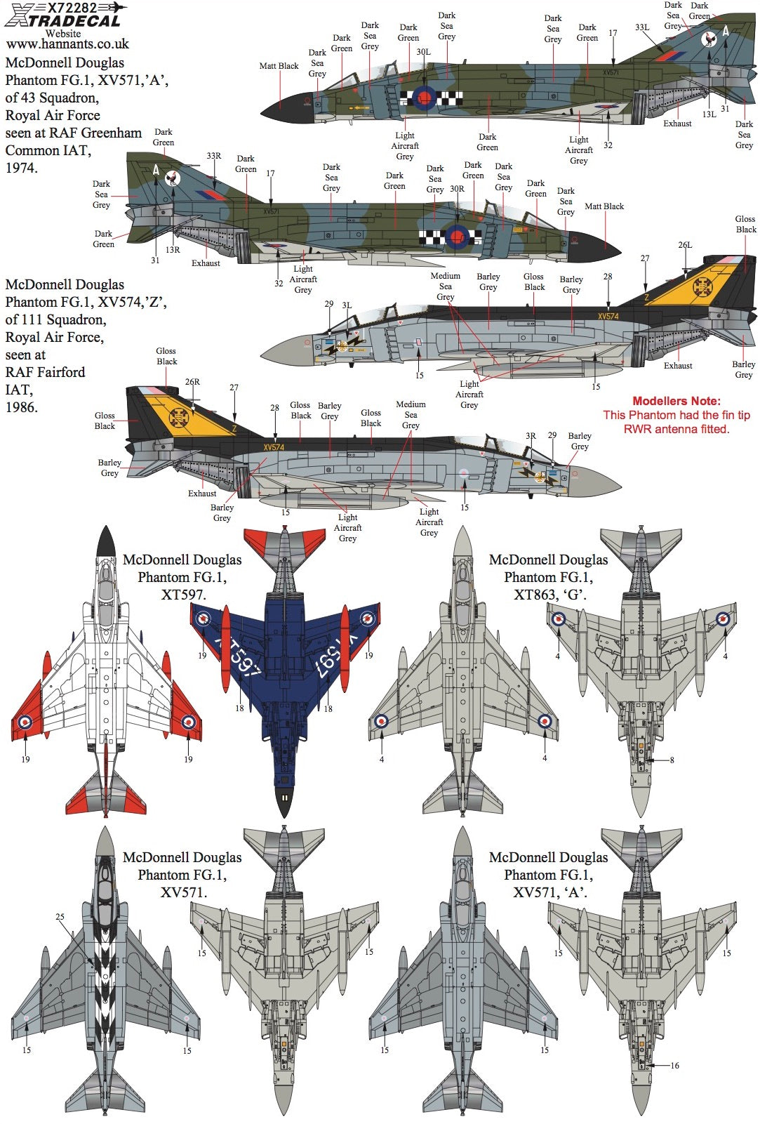 Xtradecal X72282 1:72 McDonnell-Douglas Phantom FG.1 in RAF service