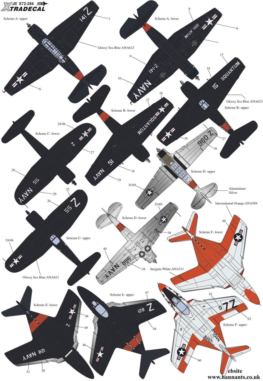 Xtradecal X72284 1:72 USN Reserve Air Wing 91