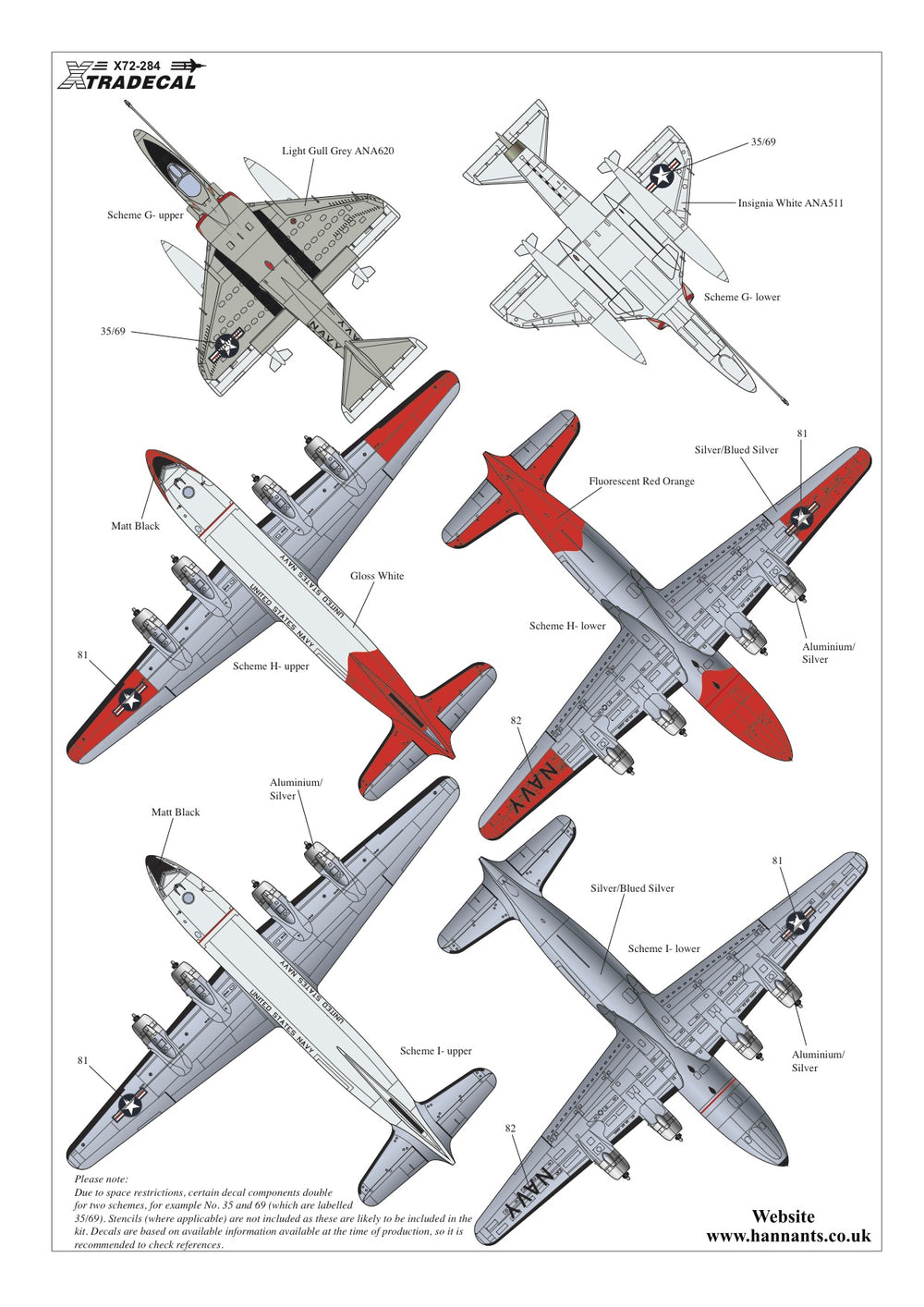 Xtradecal X72284 1:72 USN Reserve Air Wing 91