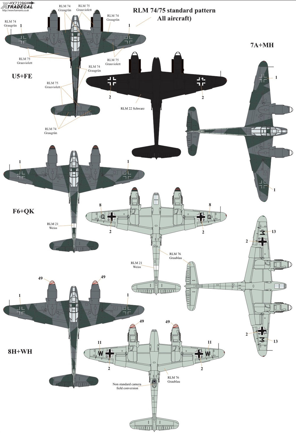 Xtradecal X72286 1:72 Messerchmitt Me-410A-1