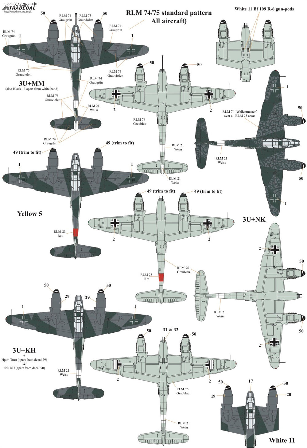 Xtradecal X72286 1:72 Messerchmitt Me-410A-1
