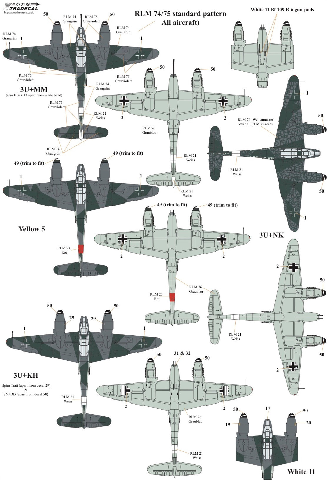 Xtradecal X72286 1:72 Messerchmitt Me-410A-1