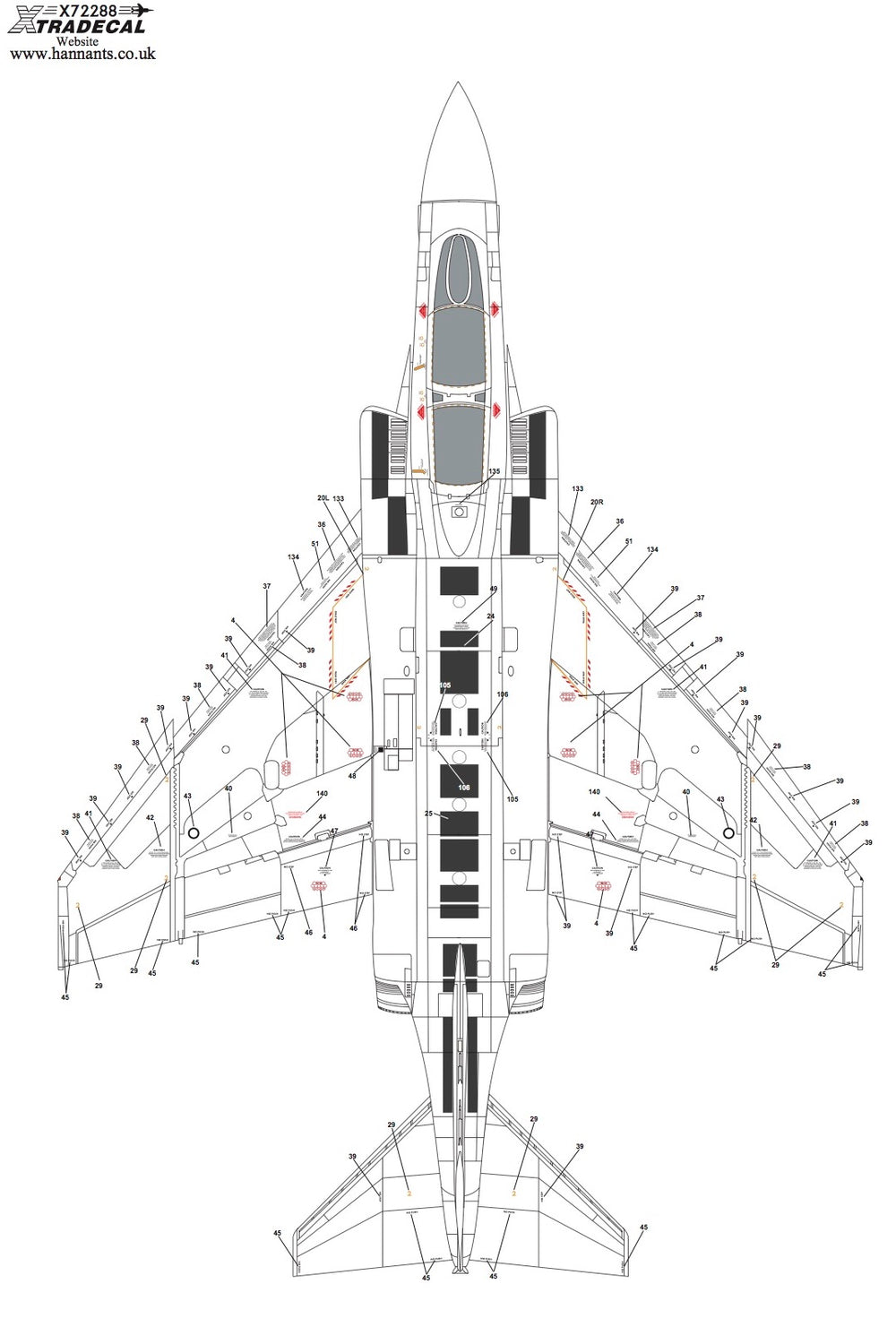 Xtradecal X72288 McDonnell-Douglas FG.1/FGR.2 Phantom Stencils 1:72