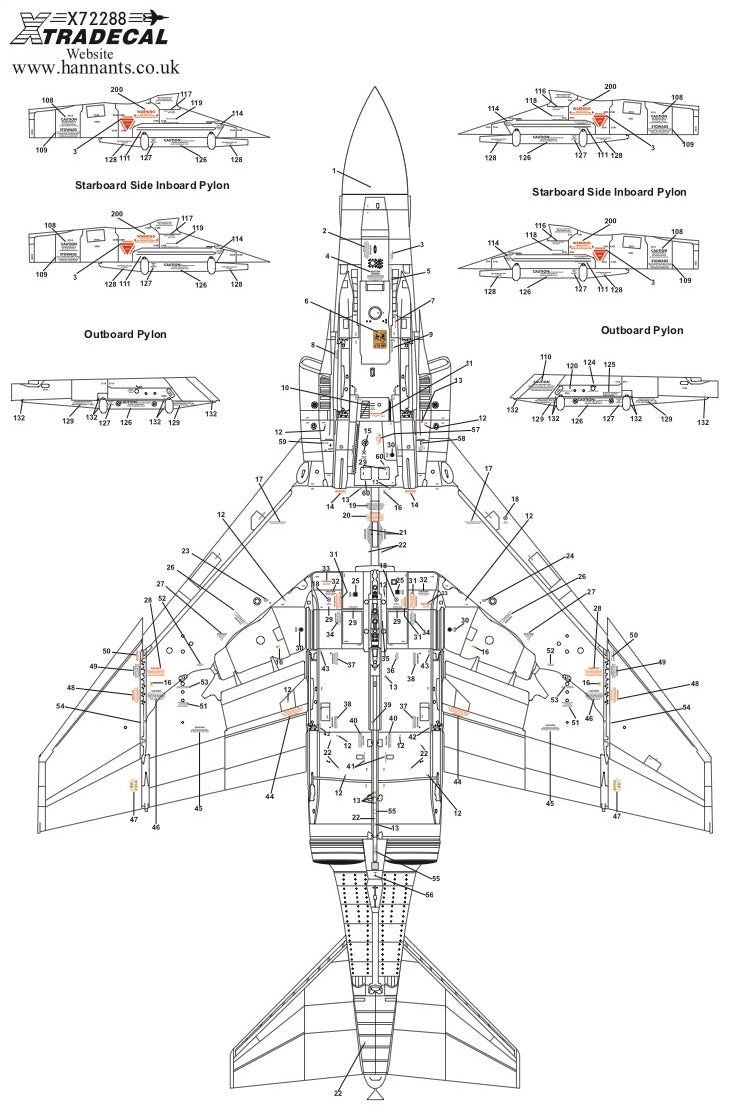 Xtradecal X72288 McDonnell-Douglas FG.1/FGR.2 Phantom Stencils 1:72