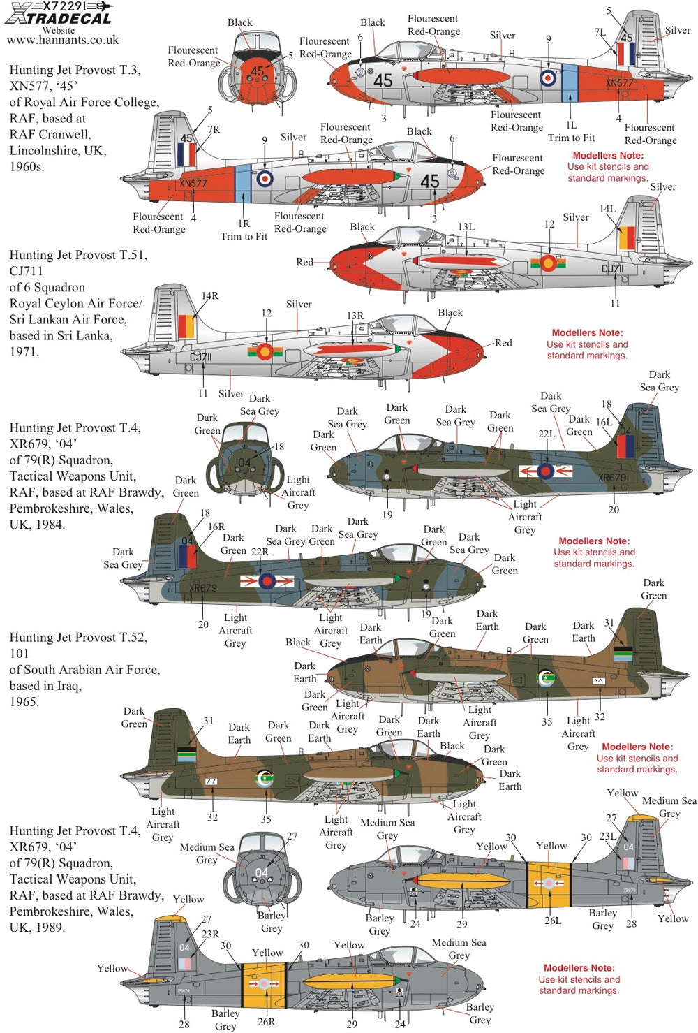 Xtradecal X72291 1:72 BAC Jet Provost T.3/T.3a/T4/ T51/T52