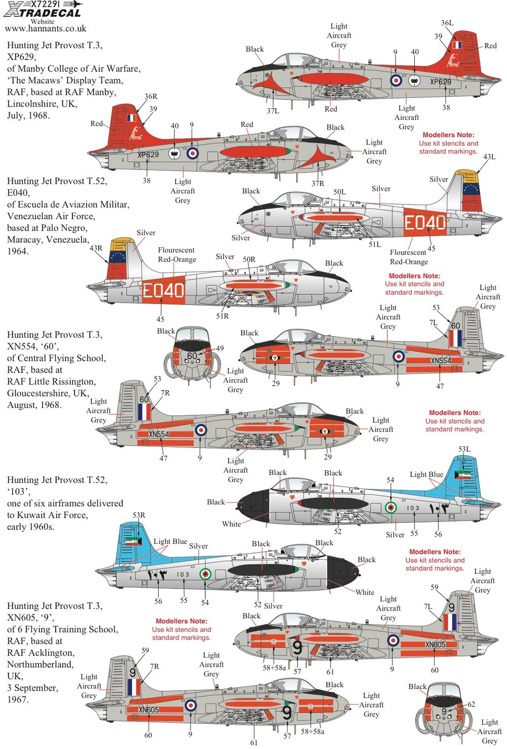 Xtradecal X72291 1:72 BAC Jet Provost T.3/T.3a/T4/ T51/T52