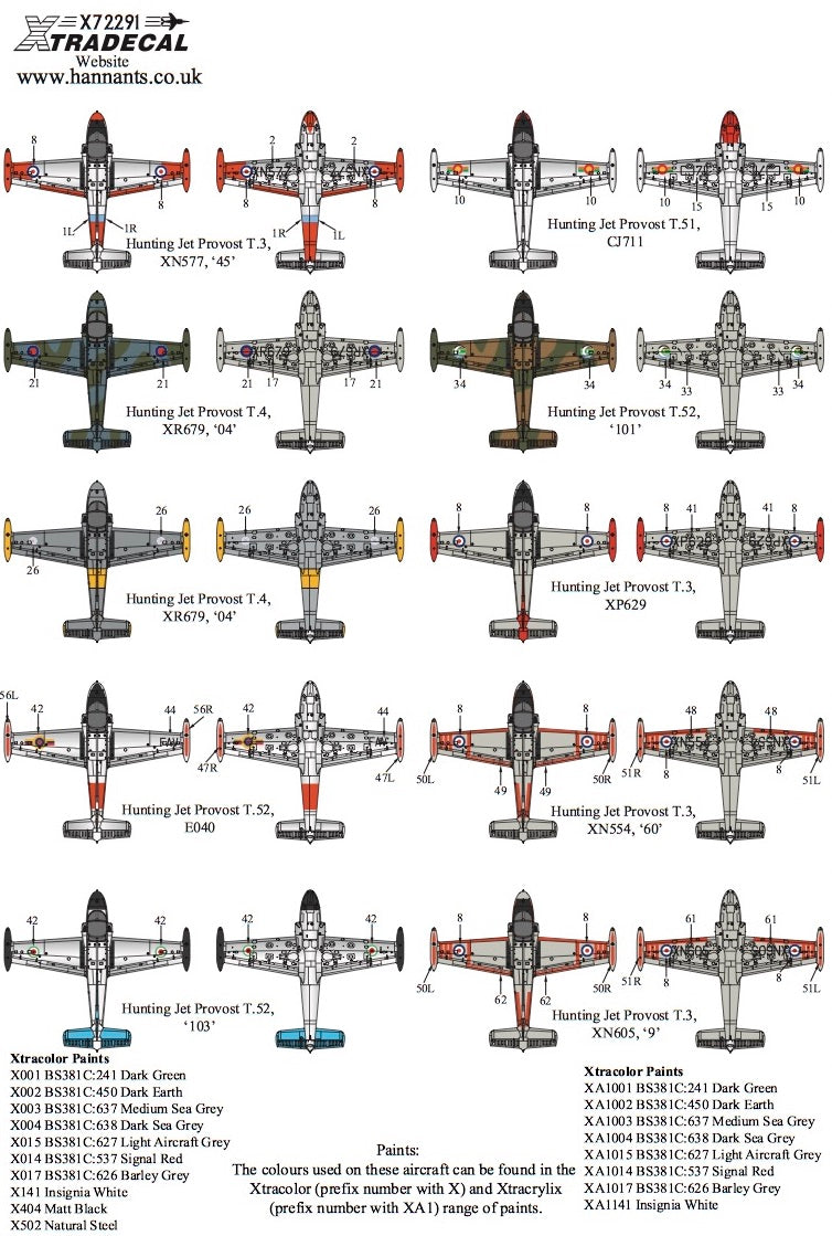 Xtradecal X72291 1:72 BAC Jet Provost T.3/T.3a/T4/ T51/T52