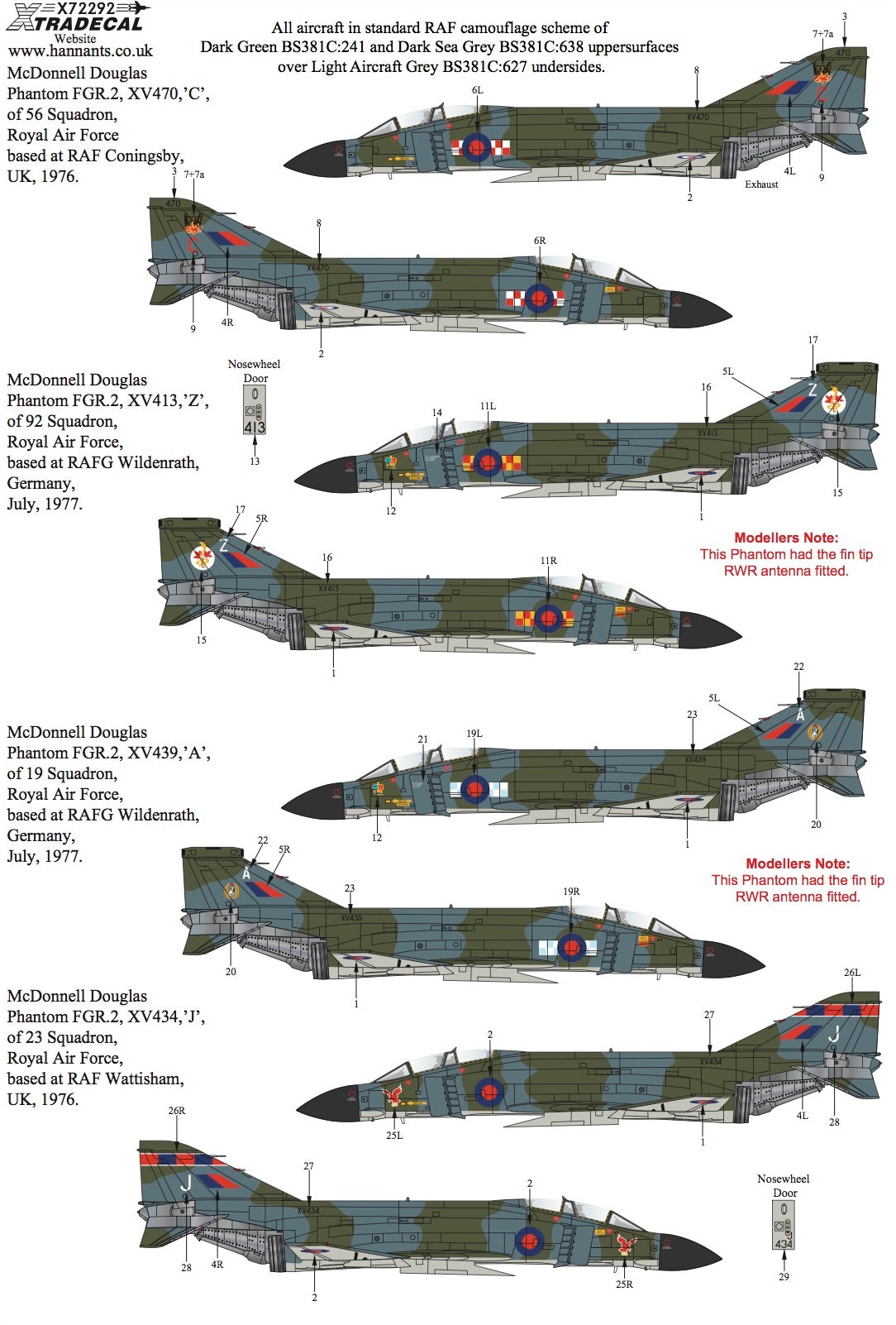 Xtradecal X72292 1:72 McDonnell-Douglas FGR.2 Phantom Pt.3