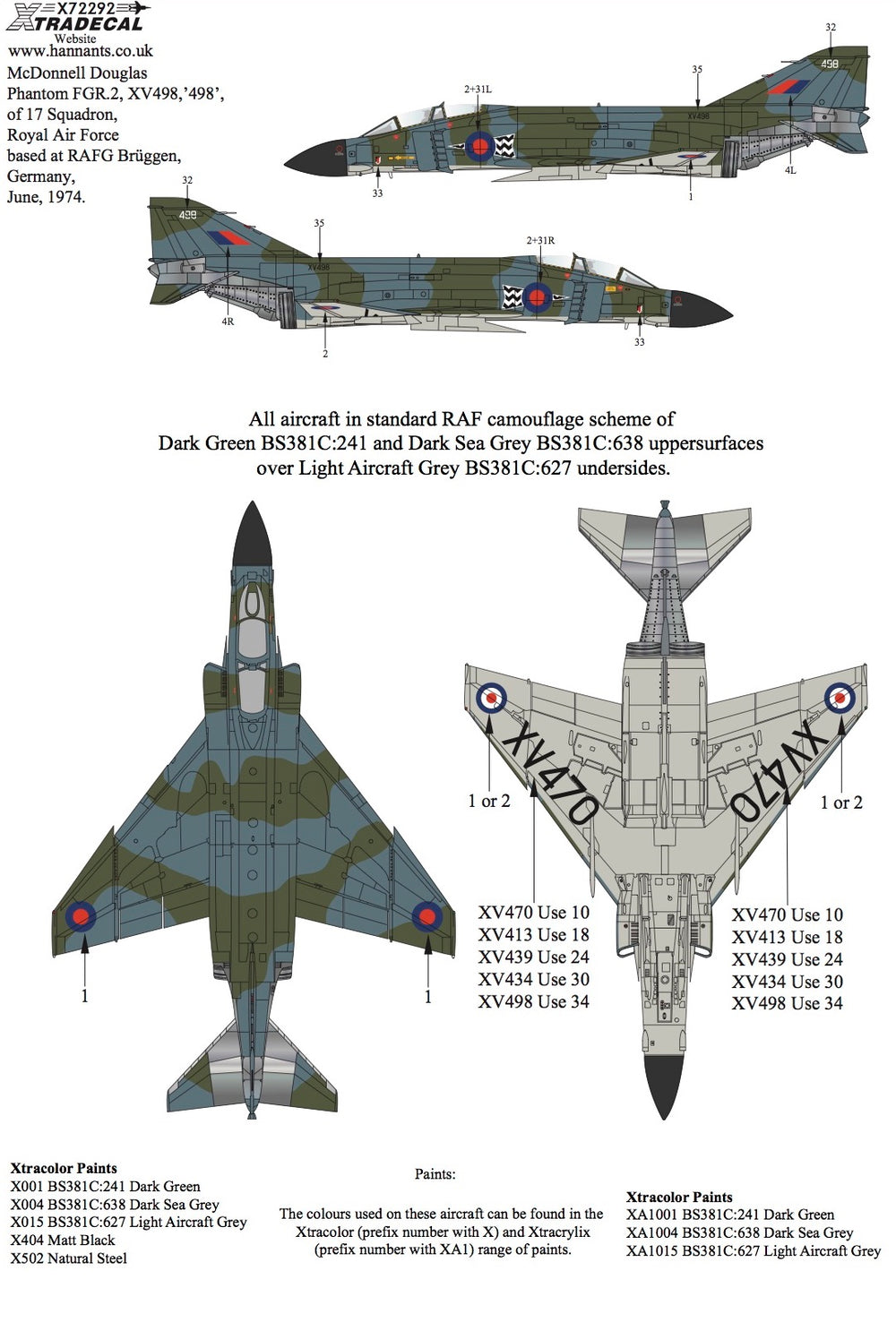 Xtradecal X72292 1:72 McDonnell-Douglas FGR.2 Phantom Pt.3