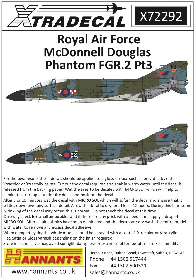 Xtradecal X72292 1:72 McDonnell-Douglas FGR.2 Phantom Pt.3
